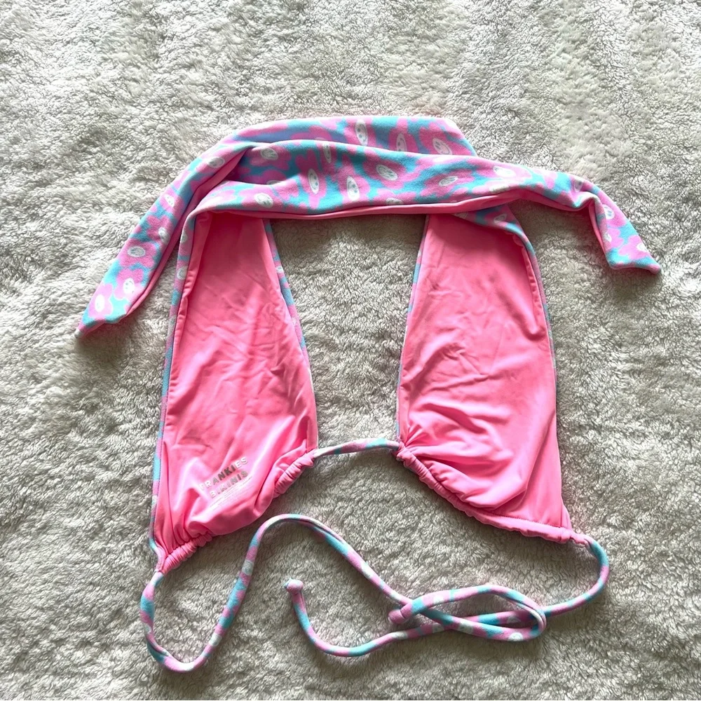 Frankie’s Bikinis Bash Terry Halter Top Tia Terry String Bottom Daisy Dream